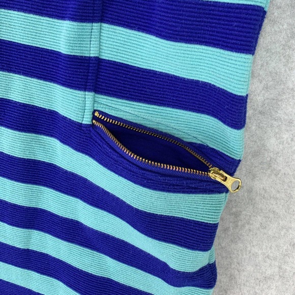 Boden Top Womens 4 Blue Maggie Ottoman 3/4 Sleeve Ribbed Knit Boat Neck Pockets - Picture 4 of 11